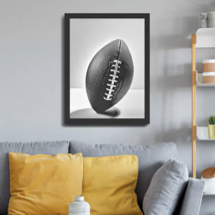Affiche Football Minimaliste Noir et Blanc