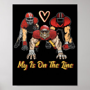 Affiche Football Mon Coeur Est En Ligne L'Offensive Linema