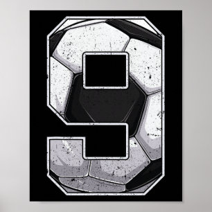 Affiche Football Neuvième 9e Anniversaire Garçon Neuf 9 An