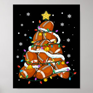 Affiche Football Noël Lumières Père Noël Xmas Sport Me