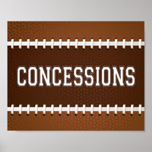 Affiche Football Party CONCESSIONS Sign Print