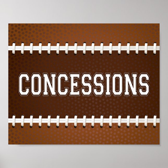 Affiche Football Party CONCESSIONS Sign Print (Devant)