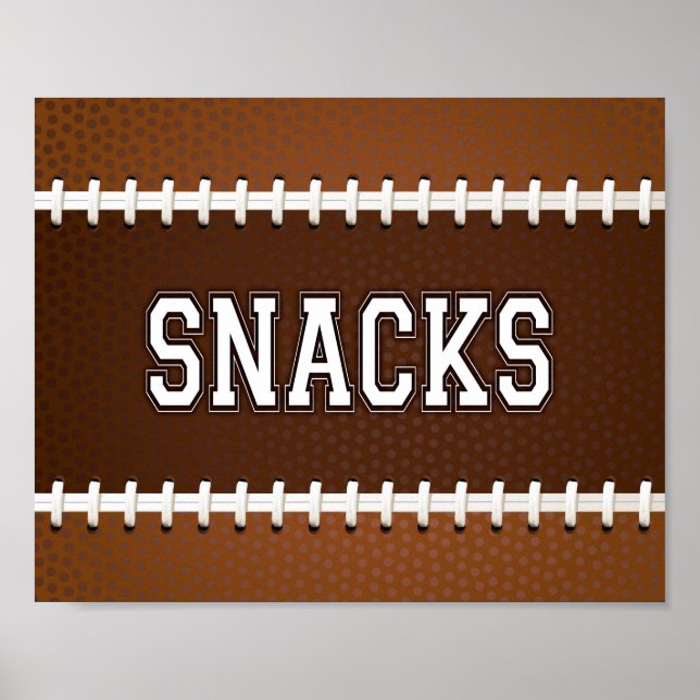 Affiche Football Party SNACKS Sign Print (Devant)