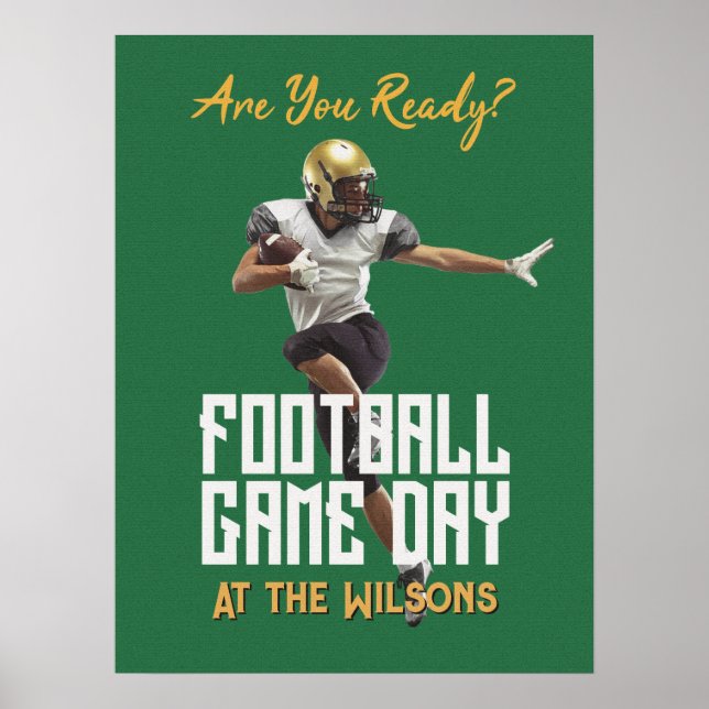 Affiche Football Player Game Day Green (Devant)