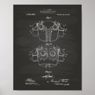 Affiche Football Protective 1914 Patent Art Chalkboard