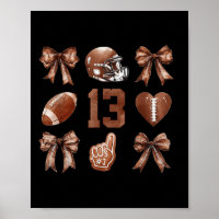 Football Saison Enfants Bow Coquette 13e anniversa