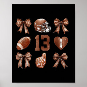 Affiche Football Saison Enfants Bow Coquette 13e anniversa