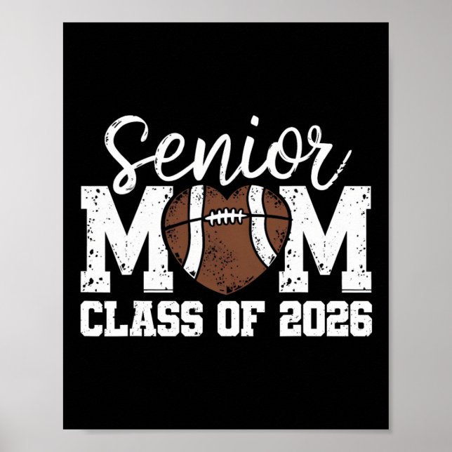 Affiche Football Senior Mom Cl Of 2026 Graduate Senior Mam (Devant)