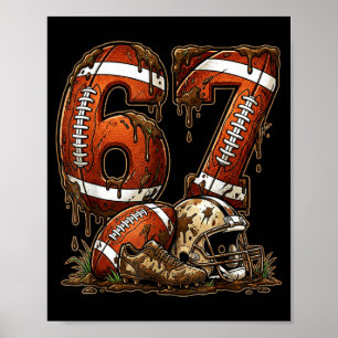Affiche Football Six Seven Drip 67 Mème Drôle 6-7 Football