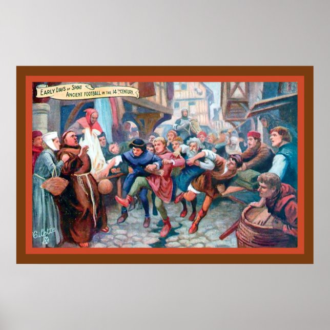 Affiche Football Soccer 14e siècle - 1908 Photographie d'a (Devant)