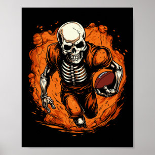 Affiche Football Squelette Football Joueur Halloween Éffra