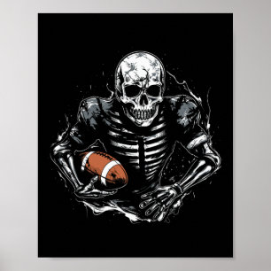 Affiche Football Squelette Football Joueur Halloween Éffra