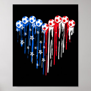 Affiche Football Vintage 4 Juillet Hommes Drapeau Américai