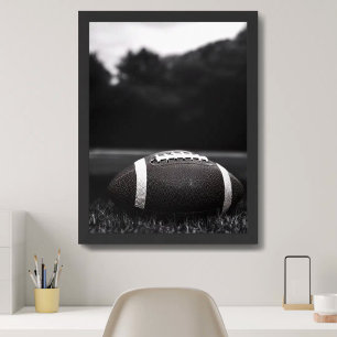 Affiche Football vintage noir monochrome
