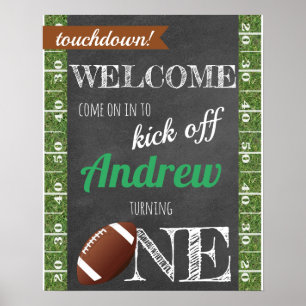 Affiche Football Welcome Sign - Birthday Party Chalkboard