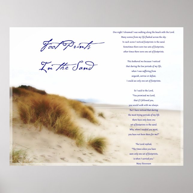 Affiche footprints in the sand (Devant)
