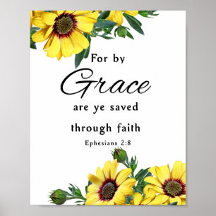 Affiche For by Grace are ye saved through faith, Ephesians