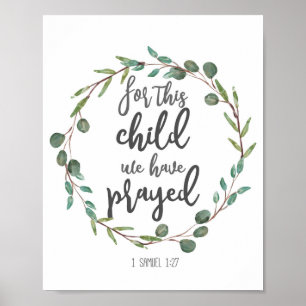 Affiche For this child we have prayed decor