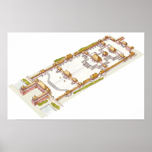 Affiche Forbbiden City Beijing. Detail (Devant)