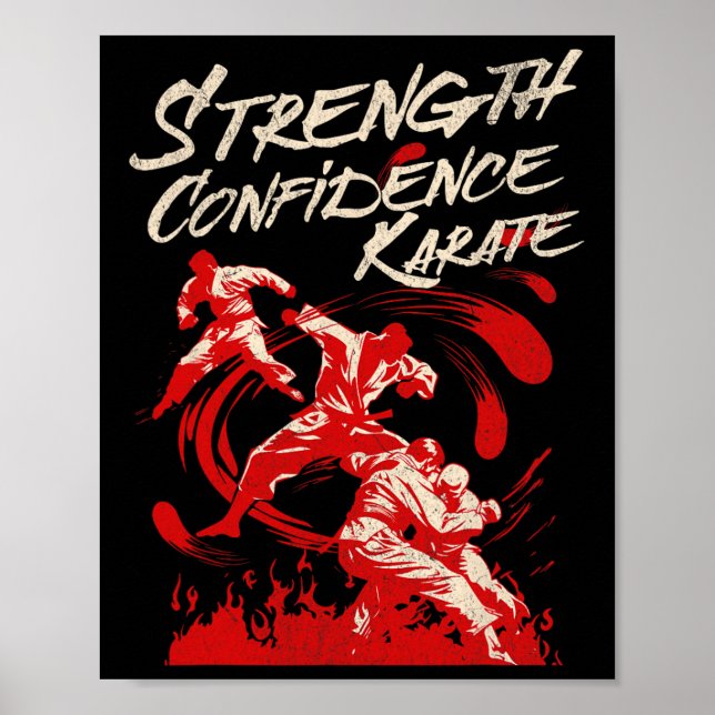 Affiche Force Confiance Karaté Esprit de Combat Martial (Devant)