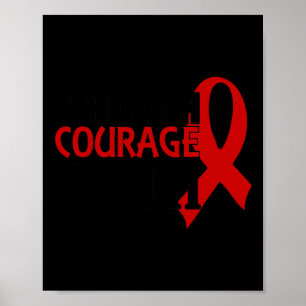 Affiche Force Courage Foi Sang Cancer Maladie cardiaque