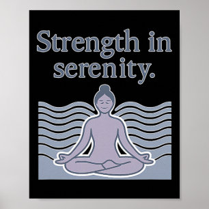Affiche Force dans le design de méditation de yoga de séré