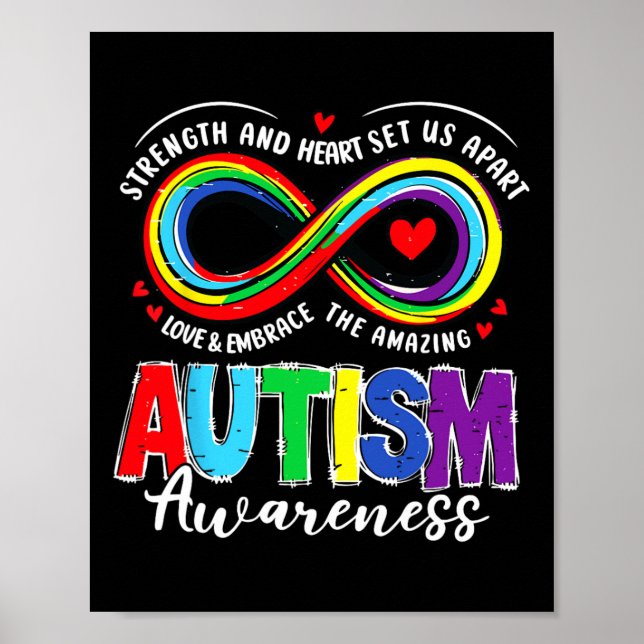 Affiche Force De sensibilisation sur l'autisme Et Coeur No (Devant)