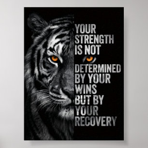 Affiche Force du Tigre Féroce et Récupération Motivationne