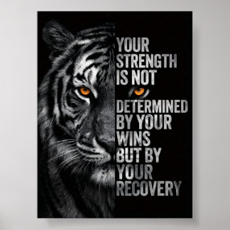 Affiche Force du Tigre Féroce et Récupération Motivationne
