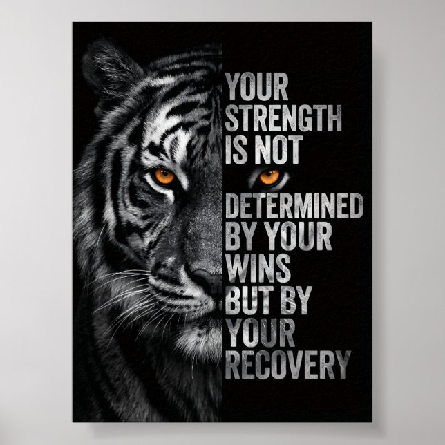 Affiche Force du Tigre Féroce et Récupération Motivationne (Devant)