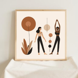 Affiche Force Silencieuse – Ligne d'art abstrait féminin I