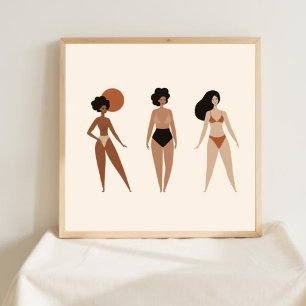 Affiche Force Silencieuse – Ligne d'Art Féminin Abstrait X