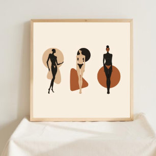 Affiche Force Silencieuse – Ligne d'Art Féminin Abstrait X