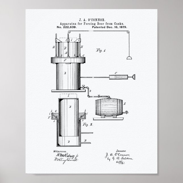 Affiche Forcing Beer 1879 Patent Art - Livre blanc (Devant)