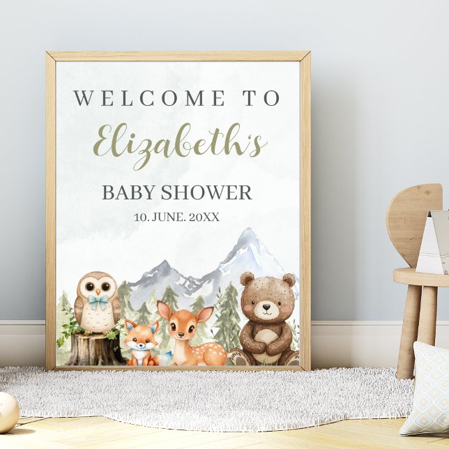 Affiche Forest Adventure Baby Shower for Boy (Créateur téléchargé)