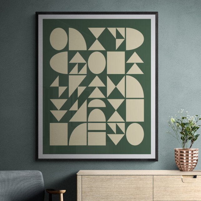 Affiche Forest Green | Art moderne des formes géométriques (Créateur téléchargé)