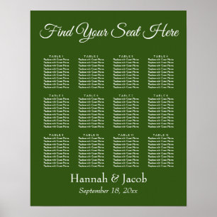 Affiche Forest Green Wedding Reception Seating Chart