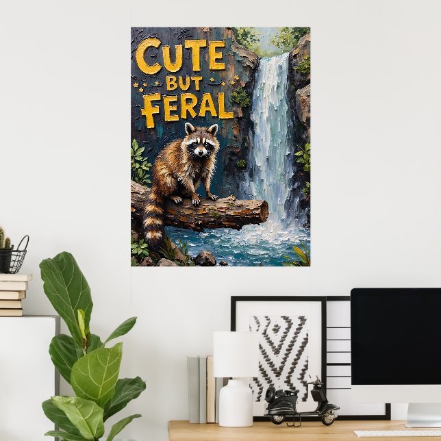 Affiche Forest Sentinel : Raccoon par le ruisseau (Bureau à domicile)