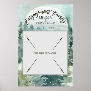Affiche Forest Wonder Rustic Engagement Party Photo Booth