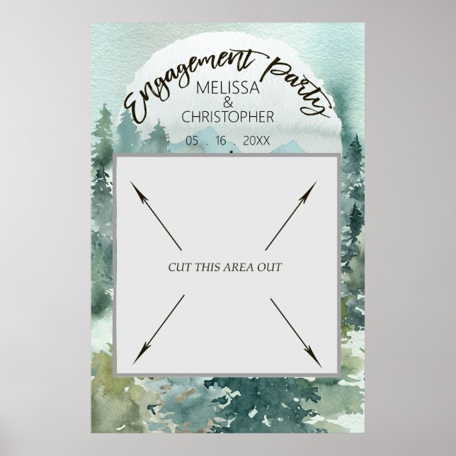 Affiche Forest Wonder Rustic Engagement Party Photo Booth (Devant)