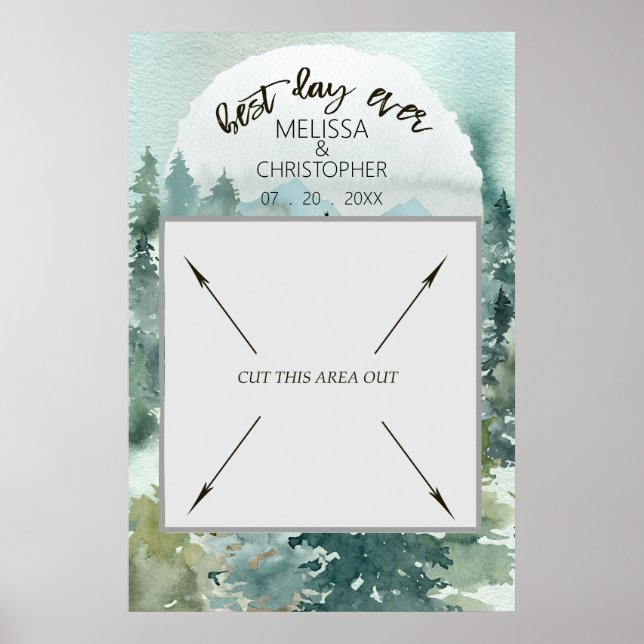Affiche Forest Wonder Rustic Wedding Day Photo Booth (Devant)