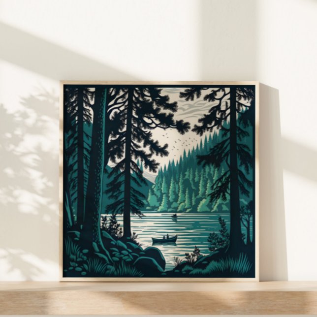 Affiche Forest Woods Nature Camping Paysage du Nord (A small print perfect for small spaces.)