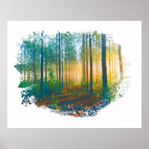 Affiche " Forest Woods Rustic Woodland Artsy