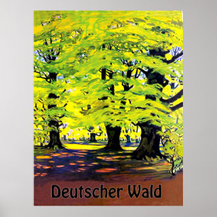 Affiche Forêt allemande en été, forêt allemande
