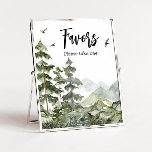 Affiche Forêt Aventure Baby shower Faveurs
