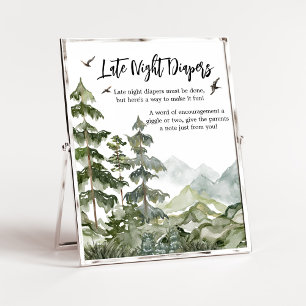 Affiche Forêt Aventure Baby shower Late Night Diapés