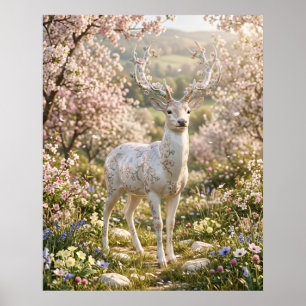 Affiche Forêt calme de cerfs en porcelaine