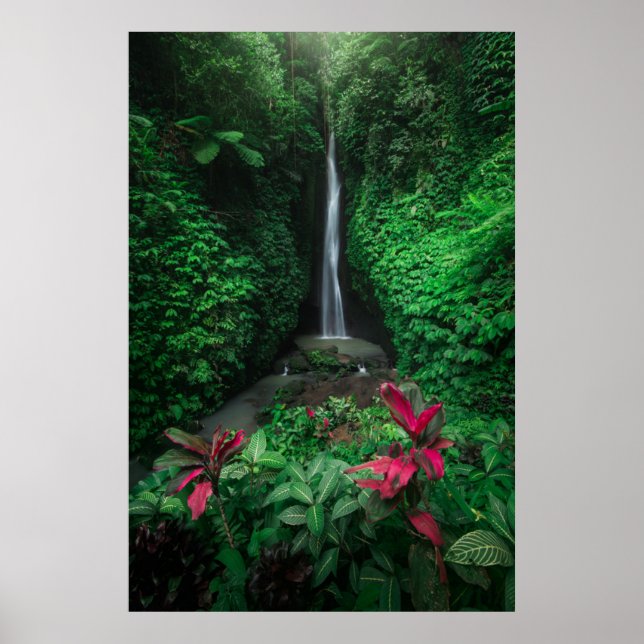 Affiche Forêt | Cascades Leke Leke Waterfalls à Bali (Devant)