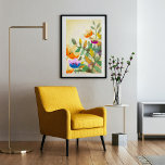 Affiche Forêt colorée florale peinture numérique originale<br><div class="desc">Décorez votre mur avec cette forêt de saumons aux couleurs originales,  fleuris,  vert,  jaune,  orange et violet. Crédit photo : Kim Idris</div>