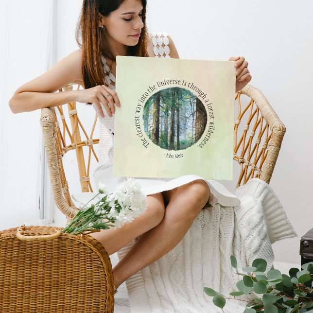 Affiche Forêt d'aquarelle Muir Quote (Créateur téléchargé)